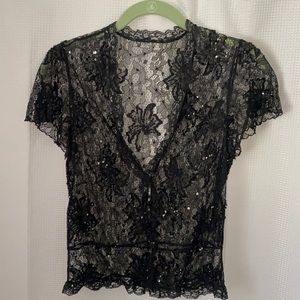 Vintage lace and sequin top